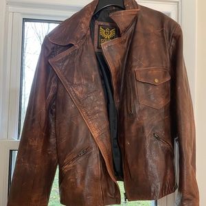 South Beach Leather Distressed Brown Coat